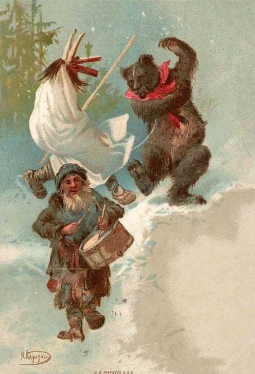 Рождественские и новогодние открытки в Российской империи